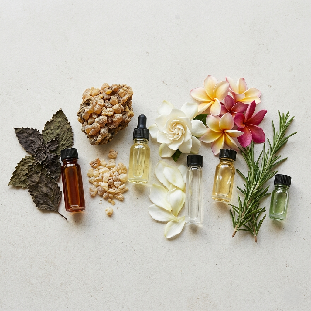 Nostalgic opulence fragrance trend 2026 at AURA Candle Bar Chicago featuring patchouli incense and gardenia candles.